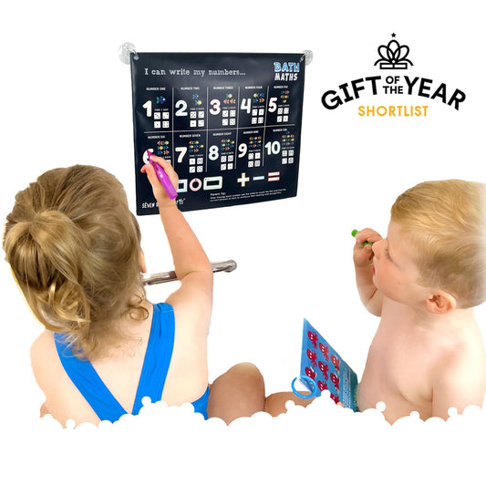 Bath Maths: Educational Bath Toys & Number Games - Bath Crayons and Learning Flashcards - Seven and Six Gifts