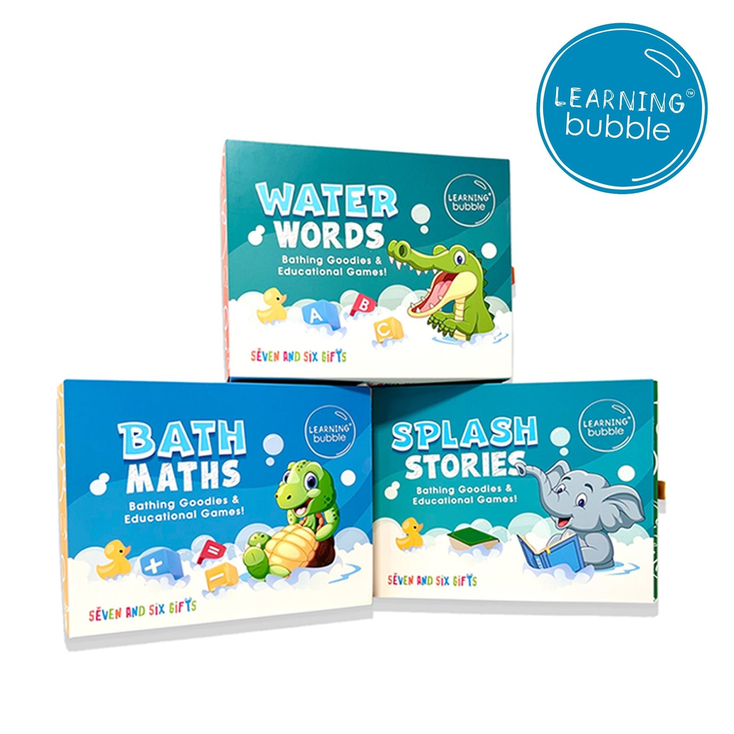 Learning Bubble educational bath toys set with number games word games phonics flashcards and colourful bath crayons for interactive bath time learning