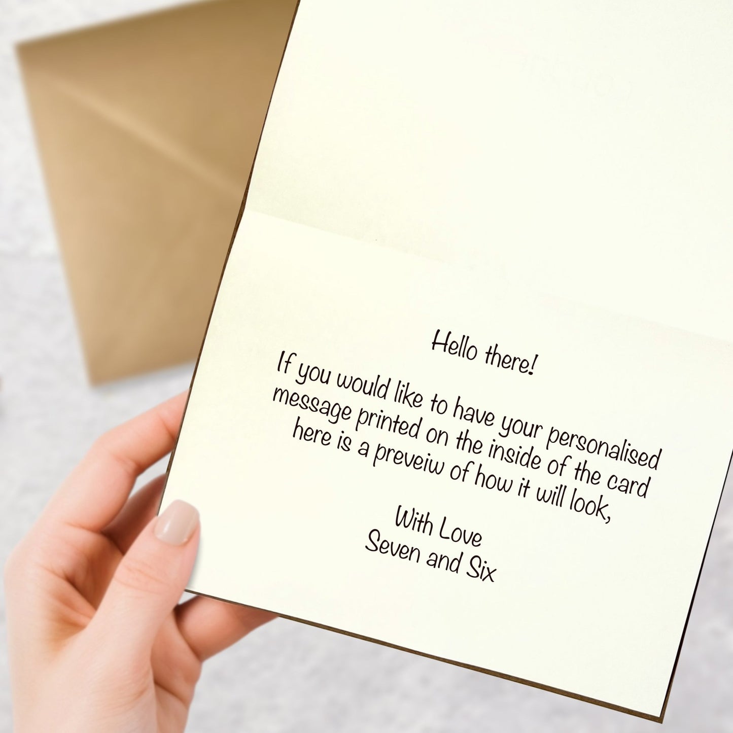 Most Magical Mum holding a greeting card with a personalised custom message inside, a thoughtful wizard-inspired gift