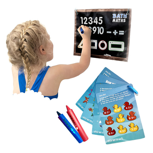 Bath Maths: Educational Bath Toys & Number Games - Bath Crayons and Learning Flashcards