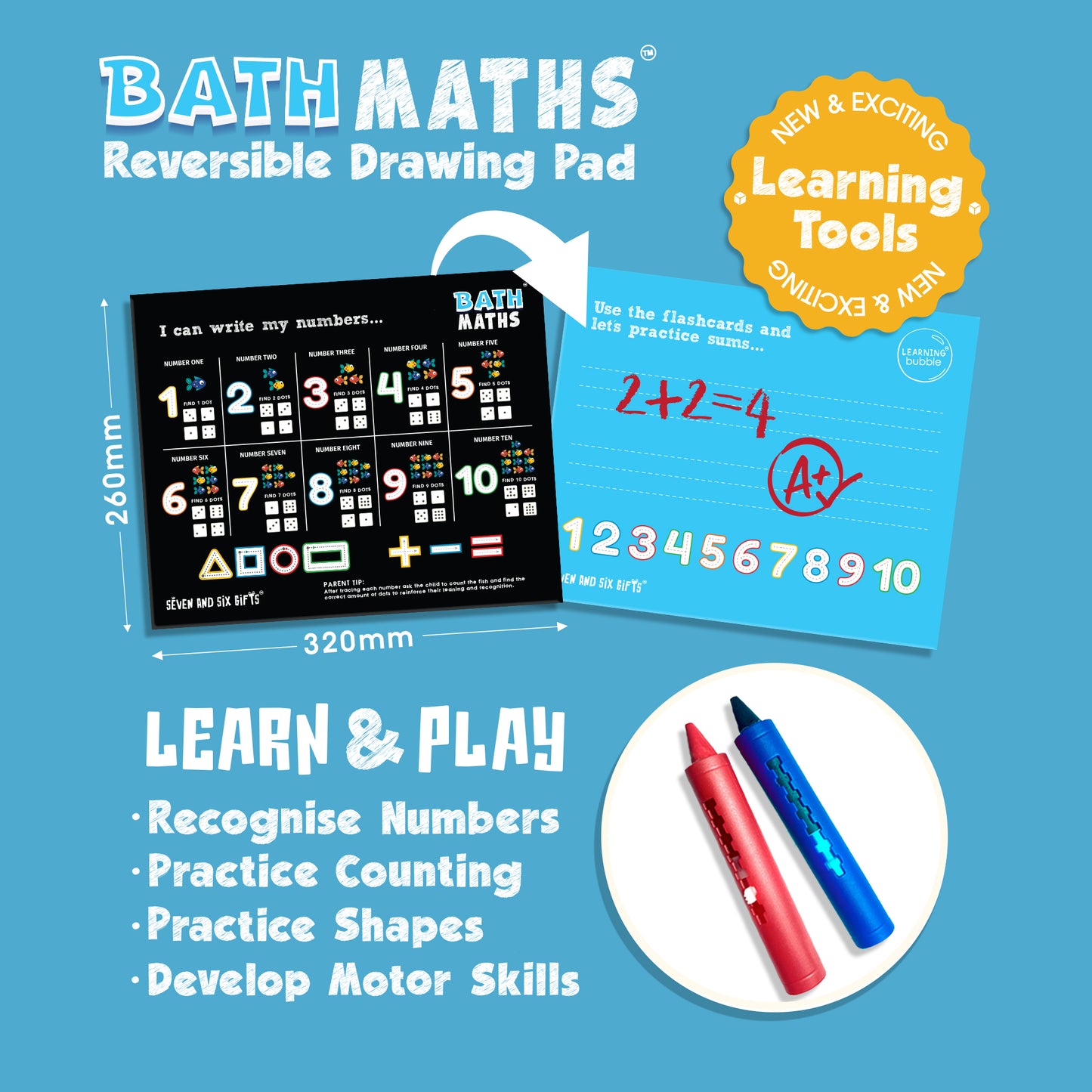 Educational Bath Toys: Pre-School Maths and English