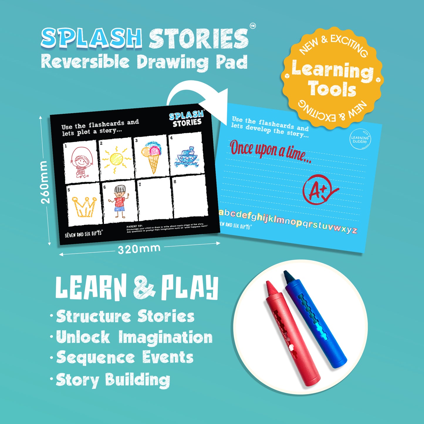 Splash Stories: Kids Educational Learning Toy with Story Writing Games