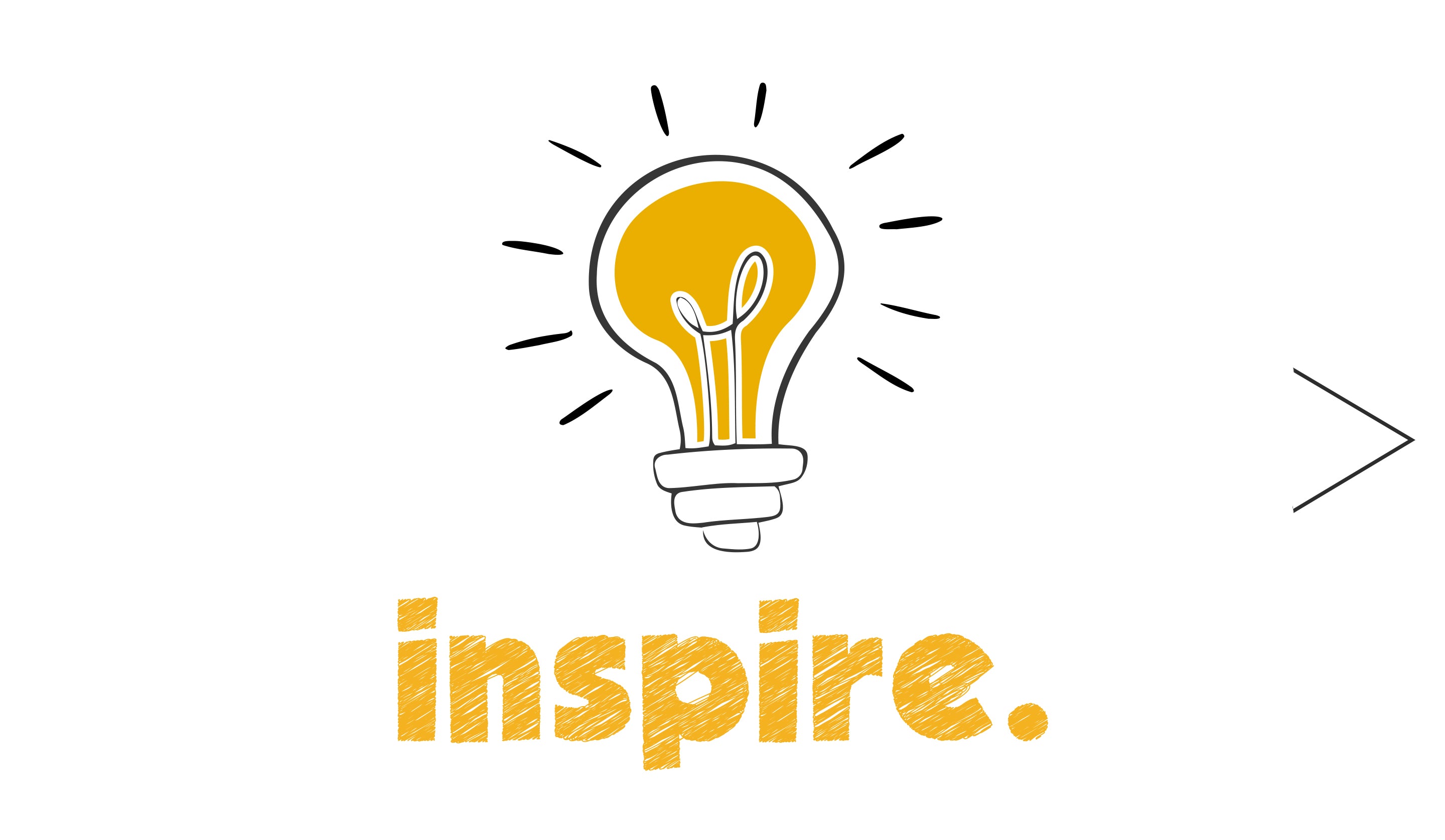 Light bulb icon with 'inspire.' text on a white background
