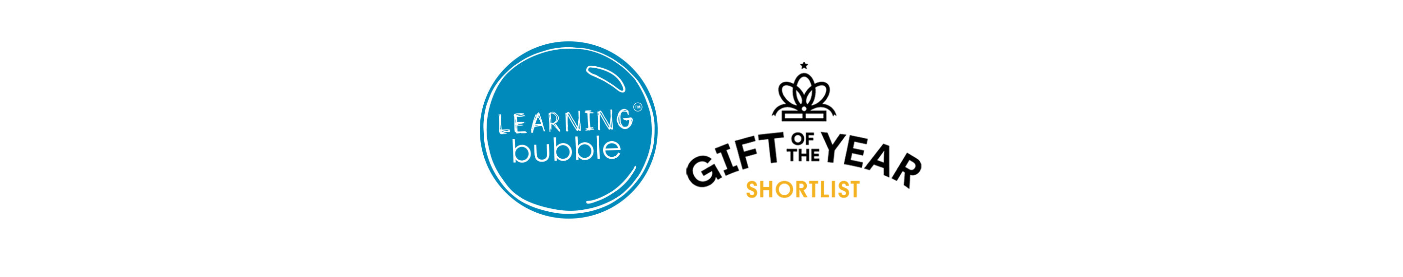 Learning Bubble logo with 'Gift of the Year Shortlist' text on a white background