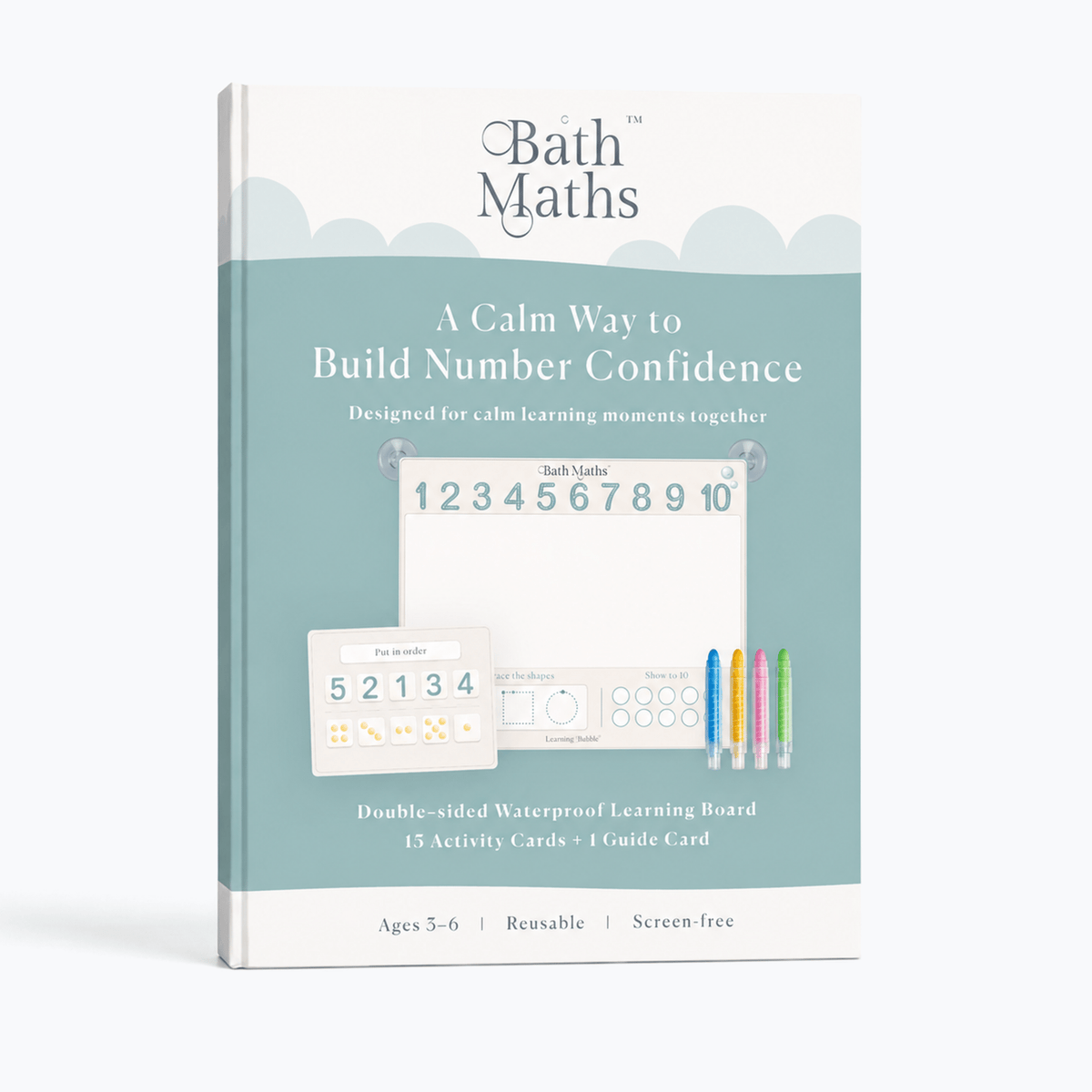 Bath Maths: Educational Bath Toys & Number Games - Bath Crayons and Learning Flashcards - Seven and Six Gifts