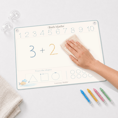 Bath Maths: Educational Bath Toys & Number Games - Bath Crayons and Learning Flashcards - Seven and Six Gifts