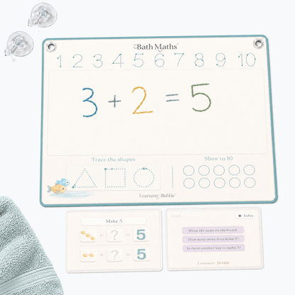 Bath Maths: Educational Bath Toys & Number Games - Bath Crayons and Learning Flashcards - Seven and Six Gifts