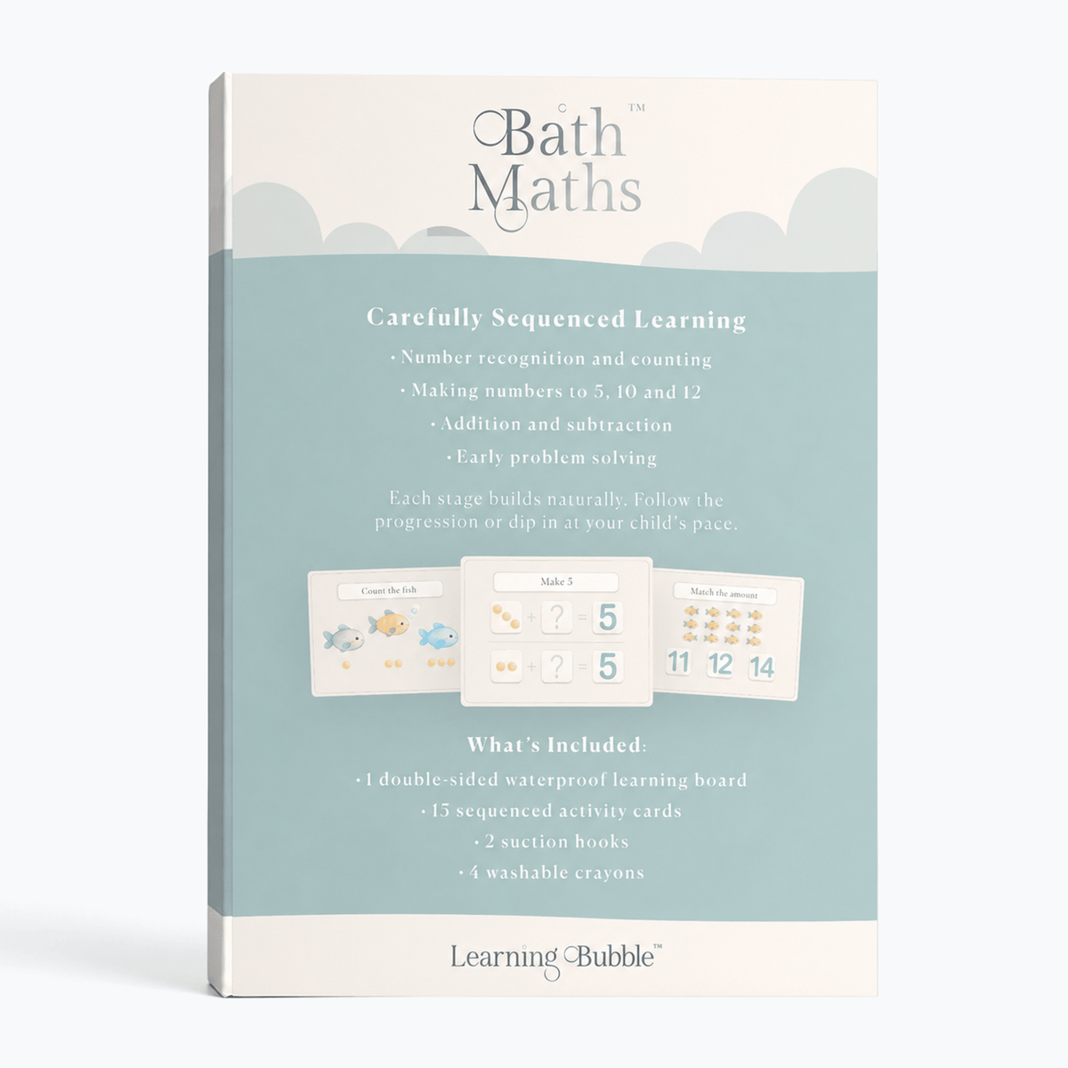 Bath Maths: Educational Bath Toys & Number Games - Bath Crayons and Learning Flashcards - Seven and Six Gifts