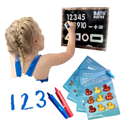 Bath Maths: Educational Bath Toys & Number Games - Bath Crayons and Learning Flashcards - Seven and Six Gifts