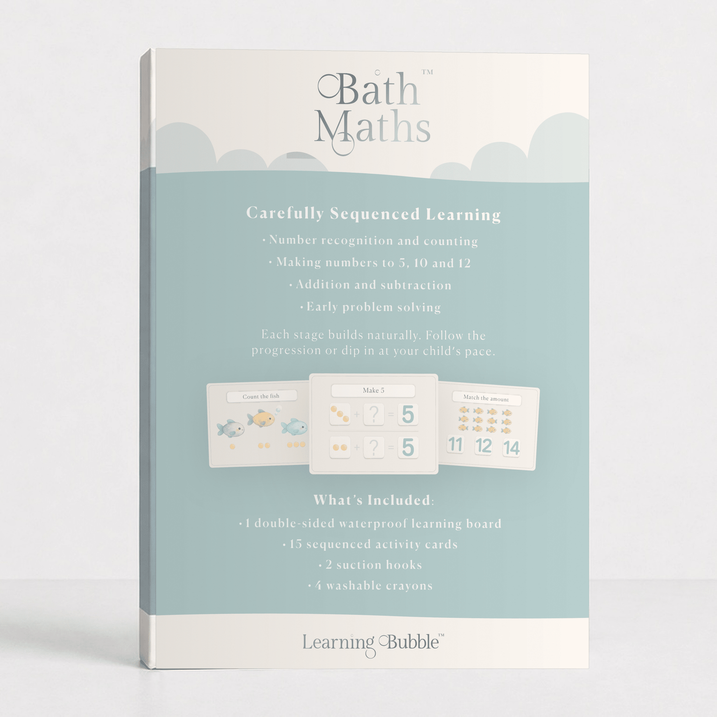 Bath Maths: Educational Bath Toys & Number Games - Bath Crayons and Learning Flashcards - Seven and Six Gifts