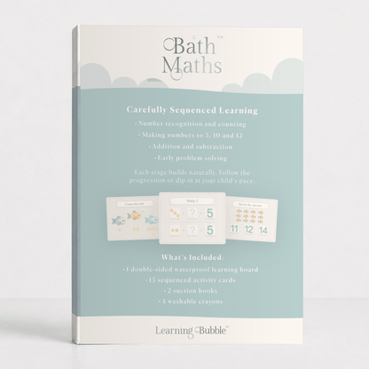Bath Maths: Educational Bath Toys & Number Games - Bath Crayons and Learning Flashcards - Seven and Six Gifts