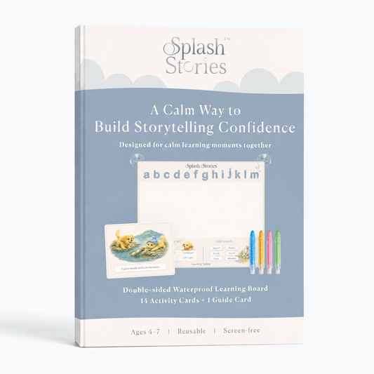 Splash Stories: Educational Bath Toys & Word Games - Learning Flashcards and Bath Crayons for Kids - Seven and Six Gifts