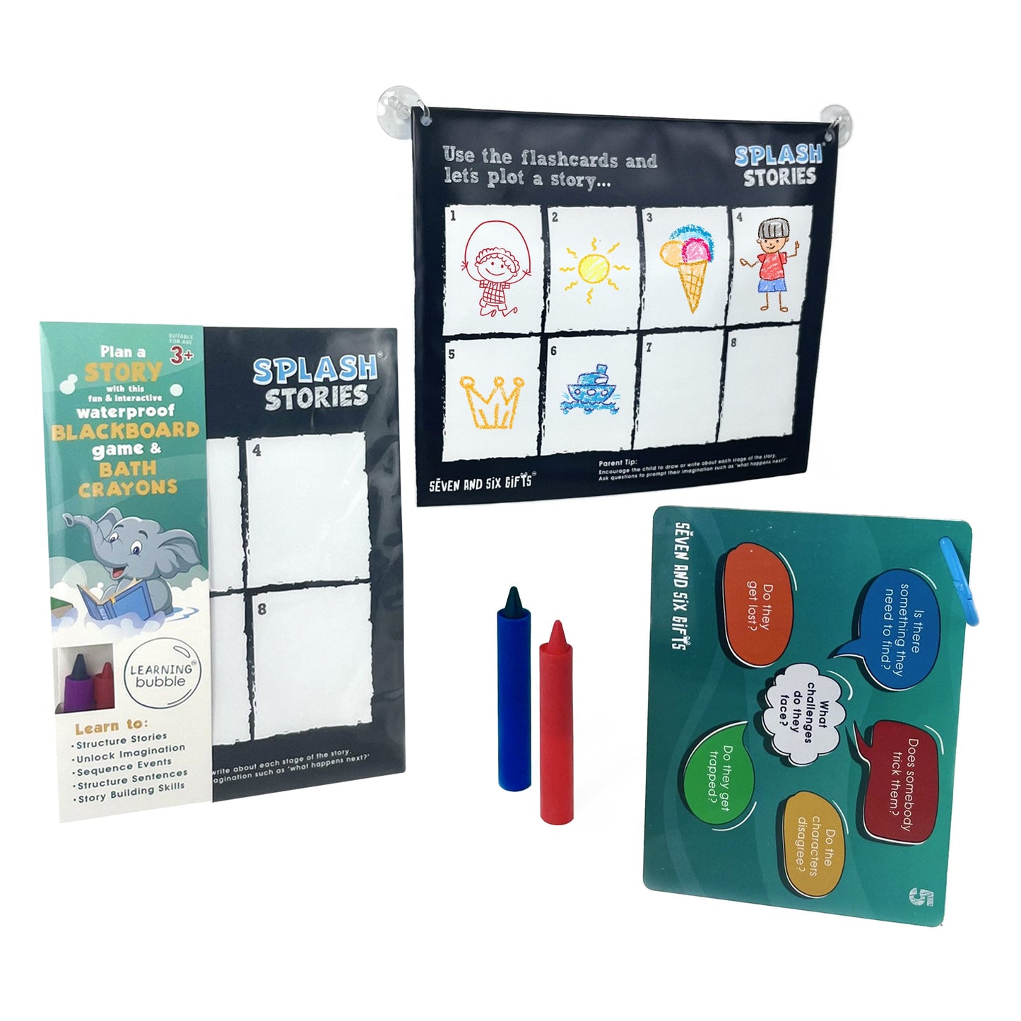 Splash Stories educational bath toys for toddlers to support language and speech learning during fun and interactive bath time activities.