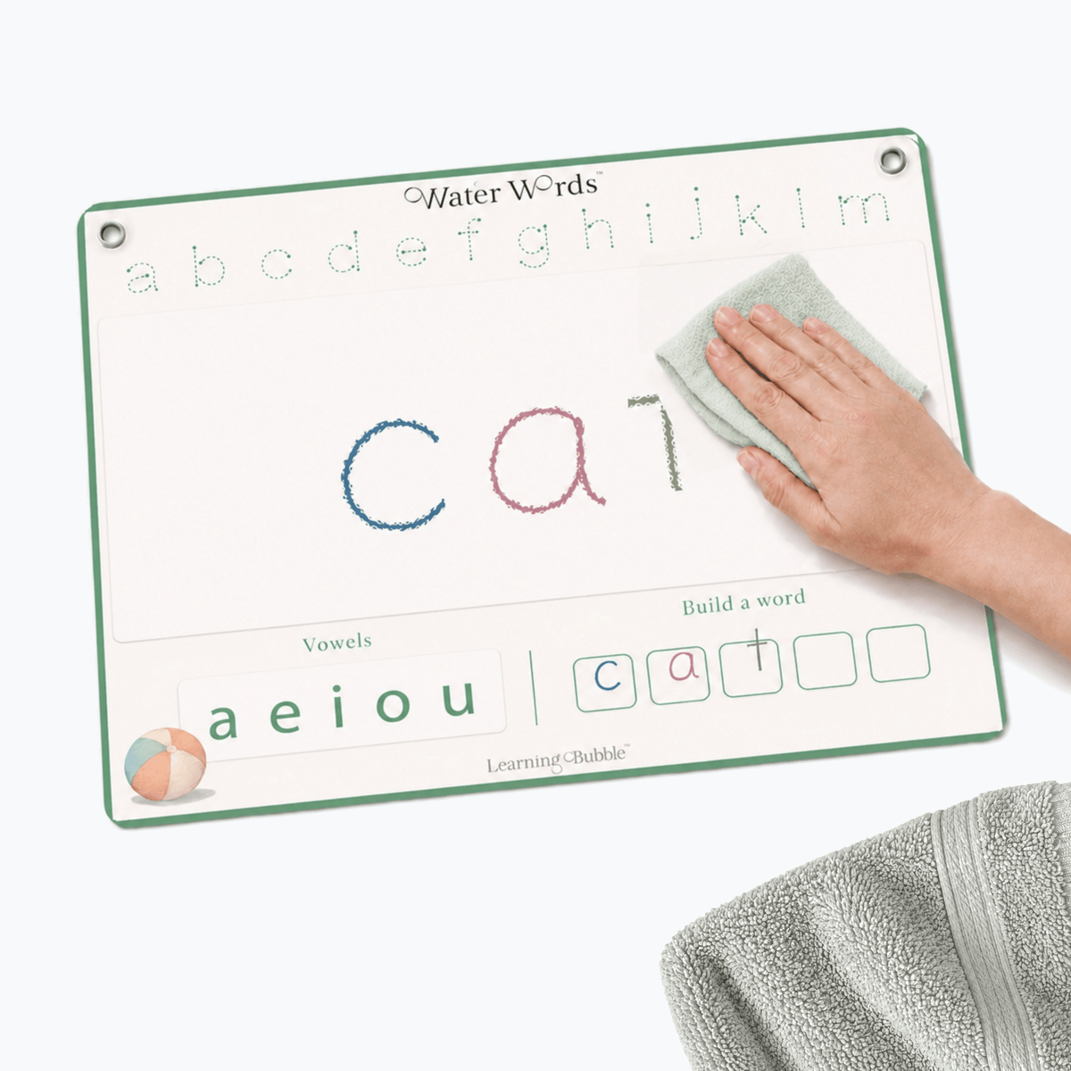 Water Words: Educational Bath Toys & Letter Games - Phonics Flash Cards and Alphabet Toys with Bath Crayons - Seven and Six Gifts