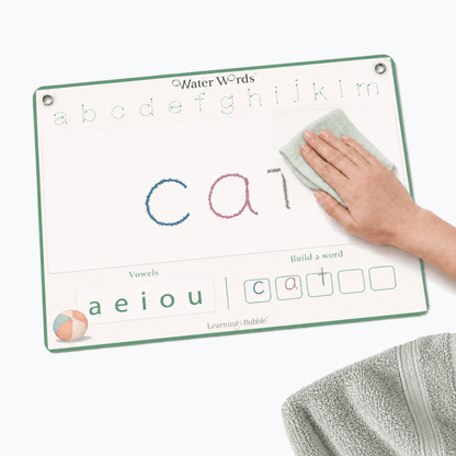 Water Words: Educational Bath Toys & Letter Games - Phonics Flash Cards and Alphabet Toys with Bath Crayons - Seven and Six Gifts