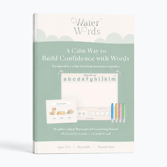 Water Words: Educational Bath Toys & Letter Games - Phonics Flash Cards and Alphabet Toys with Bath Crayons - Seven and Six Gifts