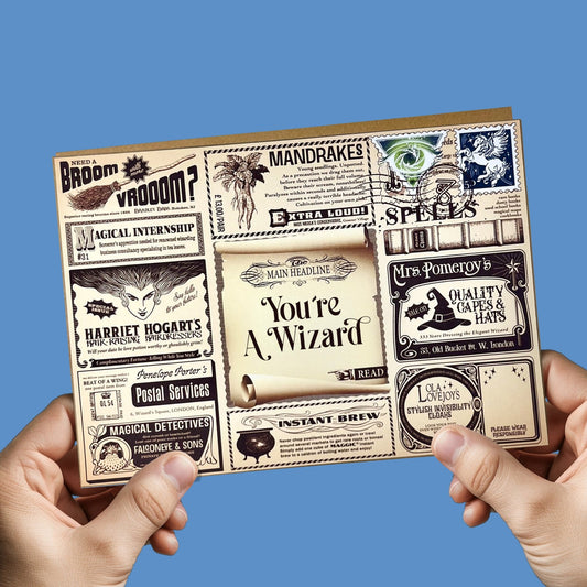 You’re a Wizard – magical birthday greeting card with fantasy wizard design, perfect for men, husbands, dads, and grandads