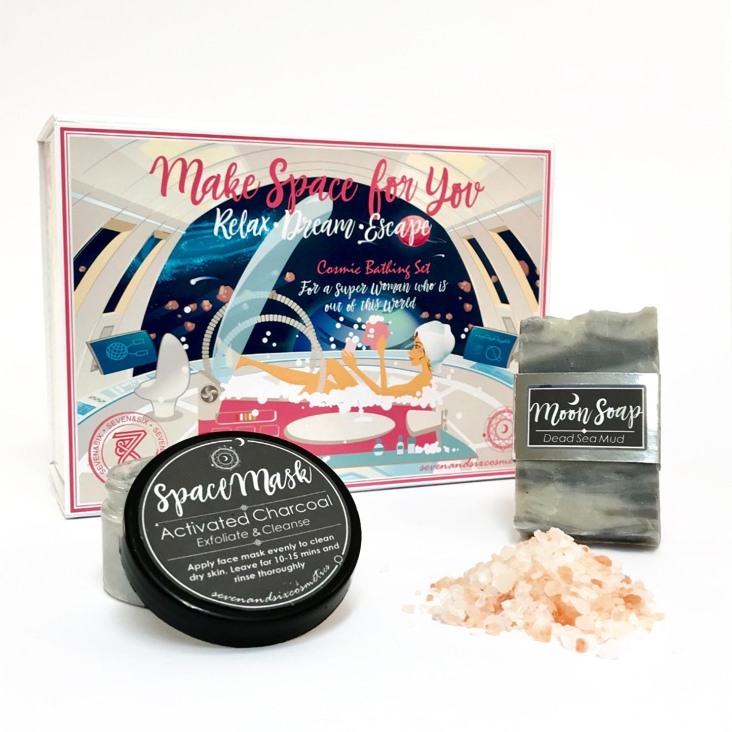 Spa Luxury Bath Bomb Pamper Gift Set for a Super Woman! Care Package Gifts Stress Relief Relaxation Gift Set Seven and Six Cosmetics 