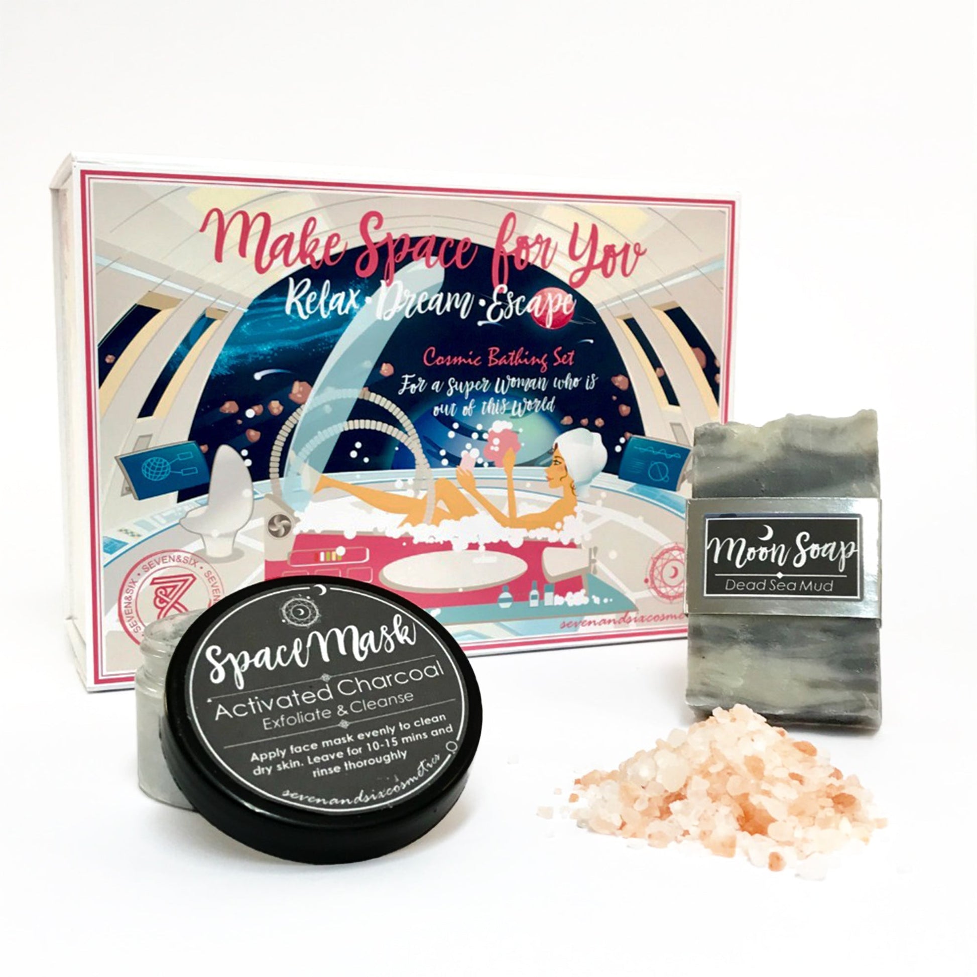 Spa Luxury Bath Bomb Pamper Gift Set for a Super Woman! Care Package Gifts Stress Relief Relaxation Gift Set Seven and Six Cosmetics 
