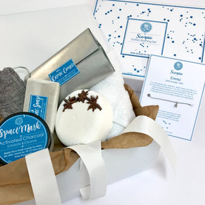 Constellations Spa Bath Bomb Pamper Gift Set Aquarius Zodiac Horoscope Star Sign Gift Personalised Spa Set Seven and Six Cosmetics 