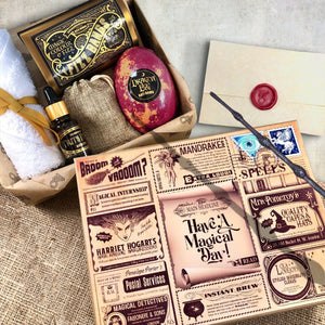 Witchcraft and Wizardry Dragon Egg Bath Bomb Gift Set Witchcraft and Wizardry Gifts Wizard Witch Magic Wand Spell Invisible Ink Secret Message Dragon Egg Bath Bomb Gift Seven and Six Cosmetics 